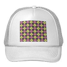 Argyle turtle pattern on black trucker hat