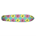 Argyle turtle pattern on blue custom skateboard