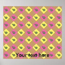 Argyle turtle pattern on brown print