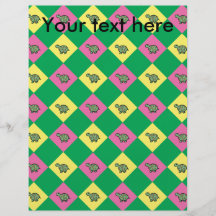 Argyle turtle pattern on green flyer