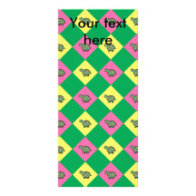 Argyle turtle pattern on green personalized rack card