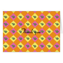 Argyle turtle pattern on orange card