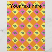 Argyle turtle pattern on orange flyer design