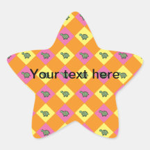 Argyle turtle pattern on orange star stickers