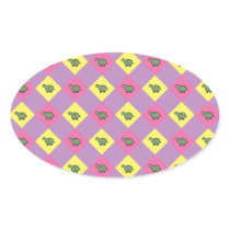 Argyle turtle pattern on purple sticker