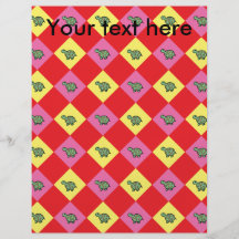 Argyle turtle pattern on red flyer design