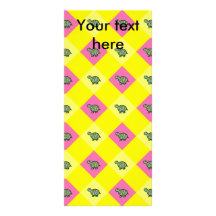 Argyle turtle pattern on yellow full color rack card