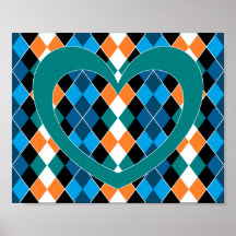 Argyle with green heart poster