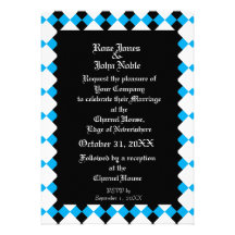 Argyll Ebony XI (Cyan) Wedding Invitation