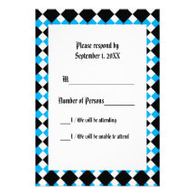 Argyll Ivory XI (Cyan) RSVP Card Invites