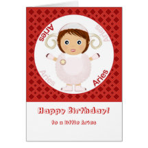 Aries Girl - Happy Birthday Greeting Card
