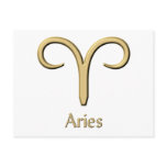 Aries Gold Symbol postcards