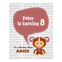 Aries Kids Party Invitation