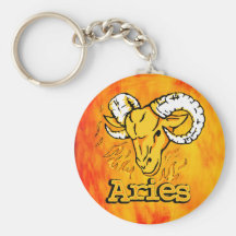 Aries The Ram fire sign keychain