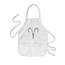Aries. Zodiac Astrology Sign. Black. Apron