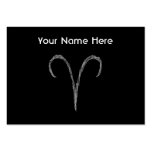 Aries. Zodiac Astrology Sign. Black. Business Card Template