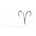 Aries. Zodiac Astrology Sign. Black. Business Card Template