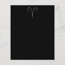 Aries. Zodiac Astrology Sign. Black. Custom Flyer
