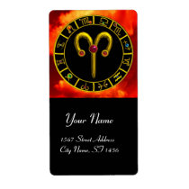 ARIES ZODIAC BIRTHDAY JEWEL Red Ruby Gold