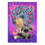 Aries Zodiac Cute Card With Female And Ram