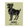 Aries Zodiac postcards