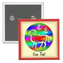 Aries Zodiac Star Sign Colour Aura Pinback Button
