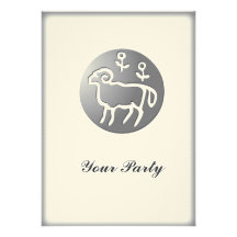 Aries Zodiac Star Sign Silver Premium Personalized Invitations