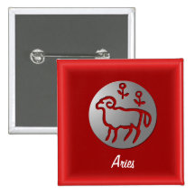 Aries Zodiac Star Sign Silver Premium Pin