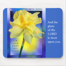 "Arise, shine!" mousepad