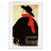 Aristide Bruant By Henri De Toulouse-Lautrec Greeting Card