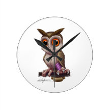 "Aristotle" Cute owl clock