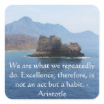 Aristotle Excellence Quotation Square Sticker