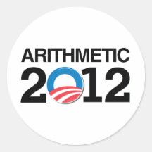 ARITHMETIC WITH OBAMA -.png Round Stickers