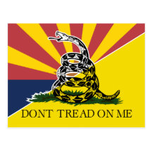 Arizona and Gadsden Flag Post Card
