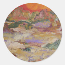 Arizona desert round stickers