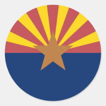 Arizona Flag Round Stickers