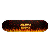 Arizona hottie fire and flames skateboard design