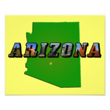 Arizona Map and Picture Text Photo
