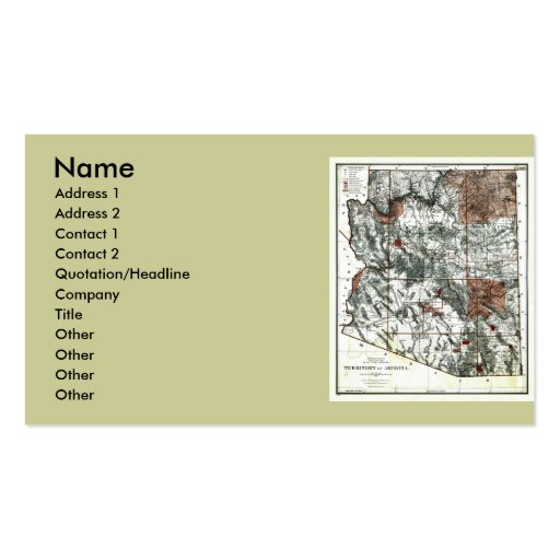 Arizona Map and State Flag Business Card