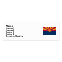 Arizona Map and State Flag Business Card