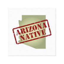 Arizona Native Stamped on Map Gallery Wrap Canvas