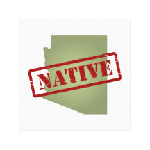 Arizona Native with Arizona Map Canvas Prints