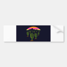 Arizona Saguaro Cactus Christmas Lights at Sunset Bumper Stickers