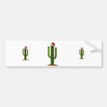 Arizona Saguaro Cactus Christmas Lights Bumper Sticker