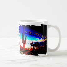 Arizona Saguaro Sunset Coffee Mugs