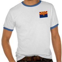 Arizona State Flag Mens Ringer T-shirt