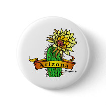 Arizona State Flower - Saguaro Button