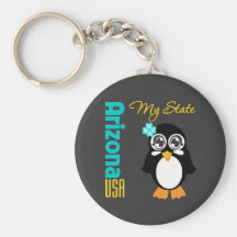 Arizona USA Penguin Keychains