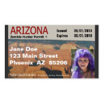 Arizona Zombie Hunter Permit Business Cards