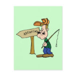 Arkansas AR Fisherman Vintage Travel Souvenir Postcard